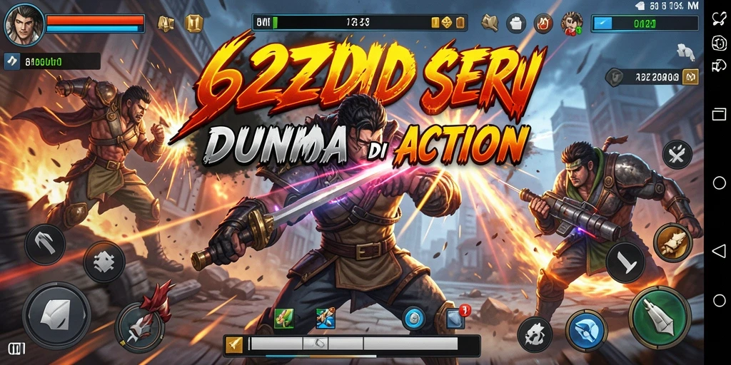 Screenshot gameplay 62IDN menampilkan pertarungan seru di arena.