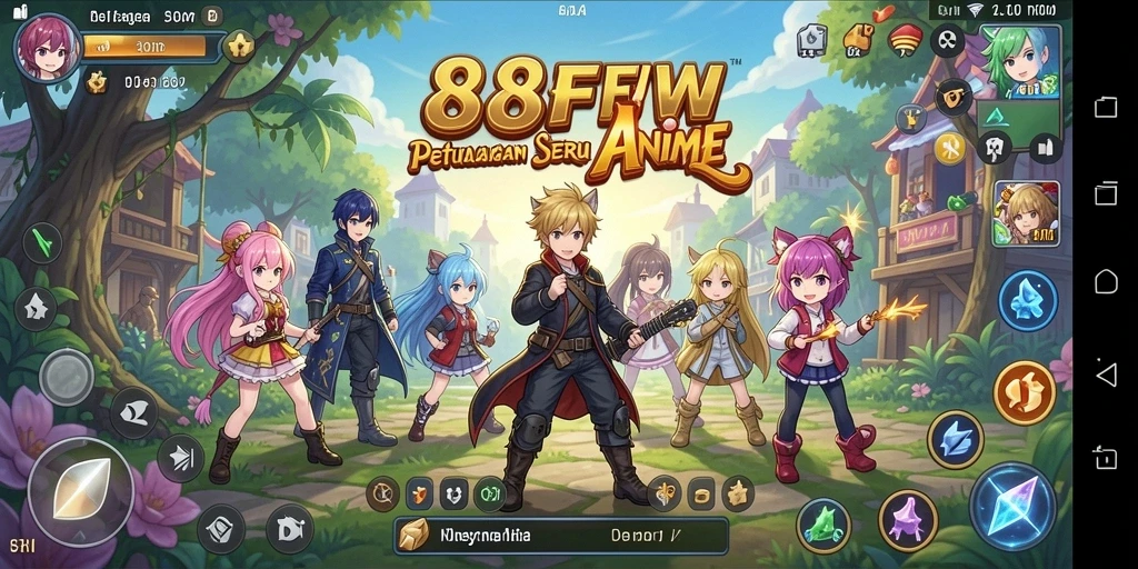 Screenshot gameplay 888FW yang menunjukkan karakter anime dalam aksi.