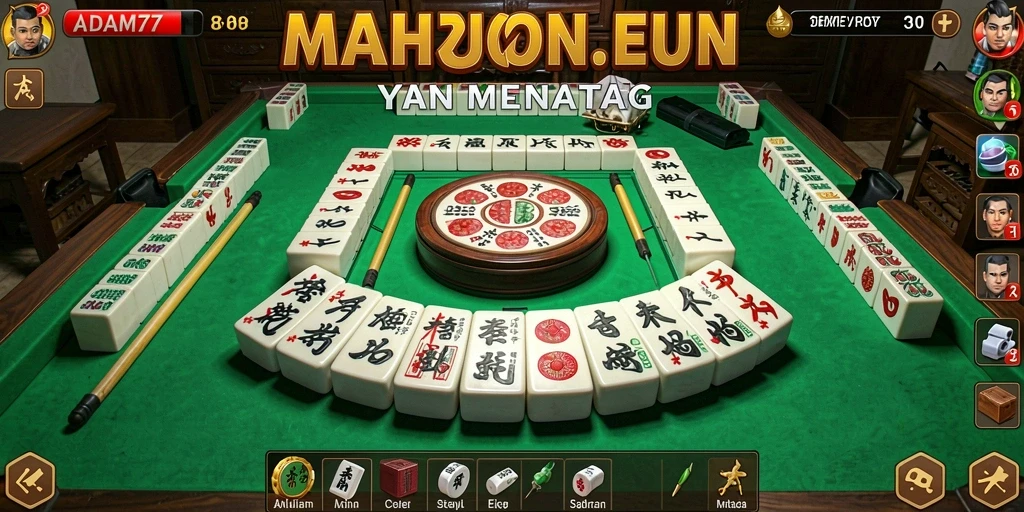 Tampilan grafis menakjubkan dari gameplay Mahjong ADAM77 yang seru.