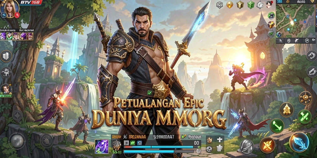 Screenshot dari gameplay BTV168 yang menampilkan aksi seru dalam pertempuran MMORPG.