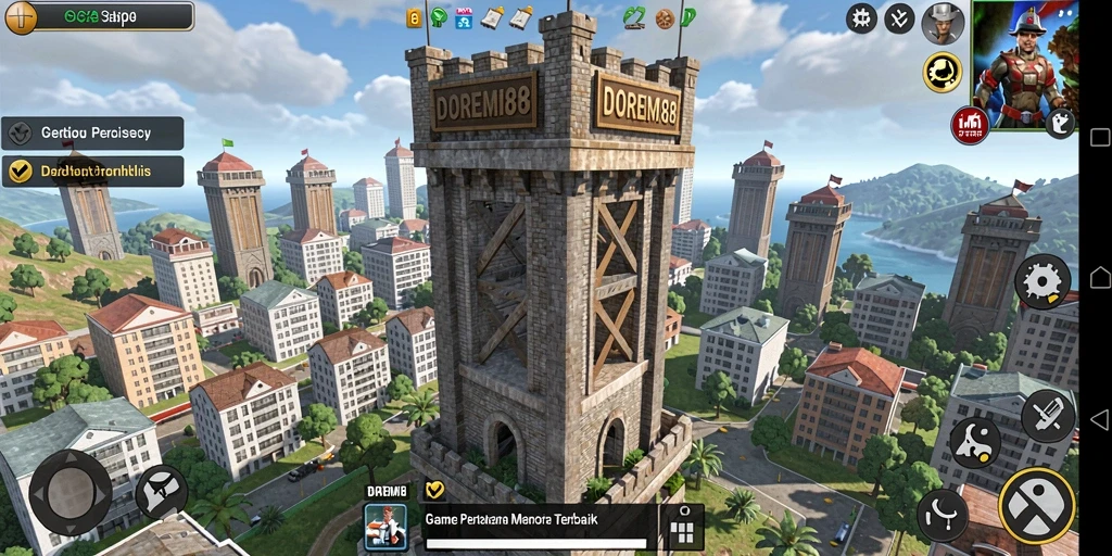 Tampilan gameplay DOREMI88 yang menegangkan dalam pertempuran Tower Defense.