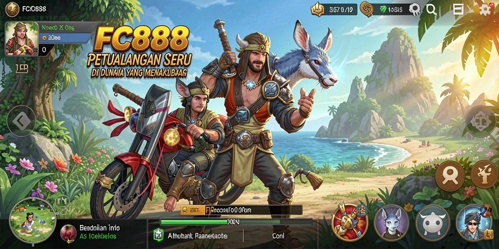Tampilan gameplay FC888 yang penuh aksi dan eksplorasi.