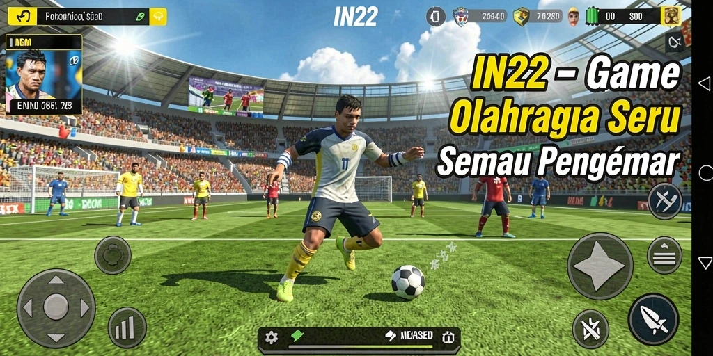 Tampilan aksi seru dalam permainan olahraga IN22 yang mendebarkan.