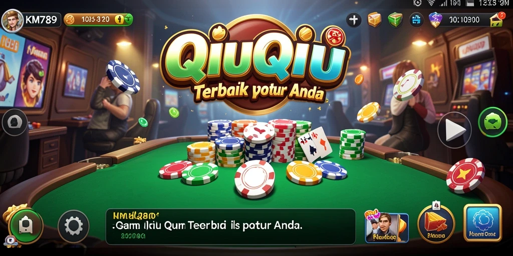 Screenshot utama KM789 menampilkan antarmuka permainan QiuQiu yang menarik.
