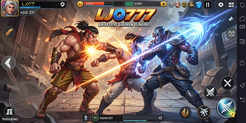 Gameplay seru LJO777 dengan pertarungan karakter yang mendebarkan.