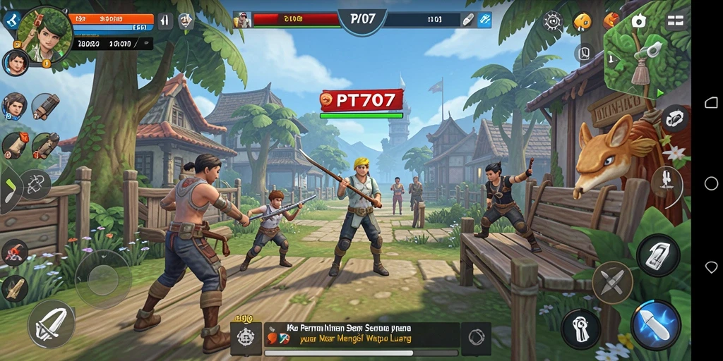 Tampilan gameplay PT707 yang ceria dan menyenangkan.