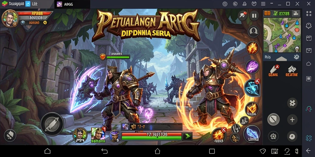 Screenshot menunjukkan aksi seru dalam gameplay ARPG yang mendebarkan.