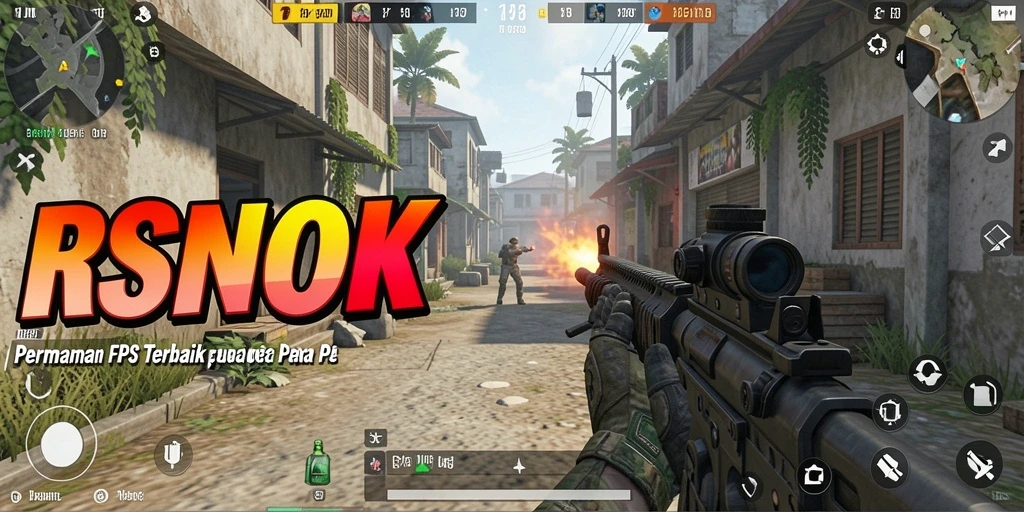 Screenshot gameplay RSNOK menampilkan aksi tembak-menembak yang intens.