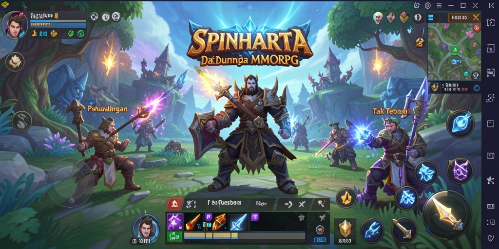 Gameplay menegangkan dalam SPINHARTA dengan pertarungan epik.