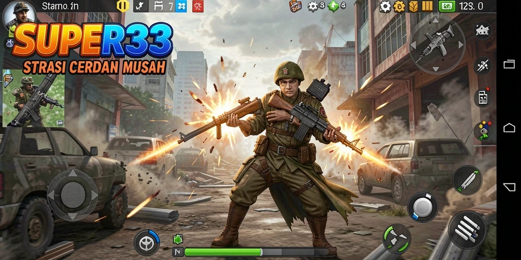Tampilan gameplay mendebarkan dari SUPER33 dengan strategi yang cerdas.